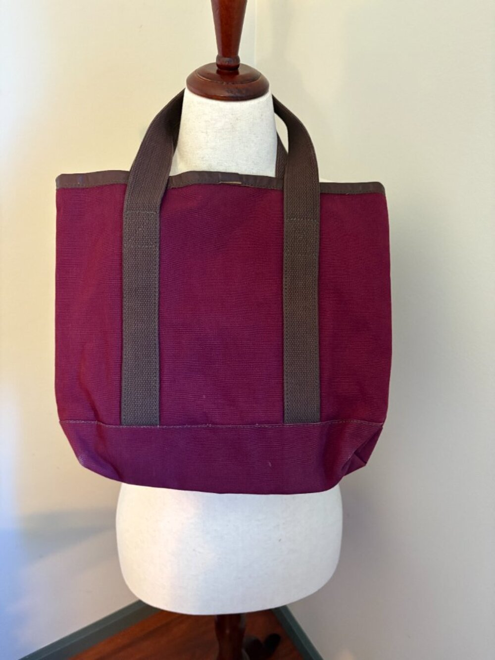 Vintage Duluth Pack Canvas Tote Bag Burgundy Maroon Brown USA 2006 - Picture 8 of 12